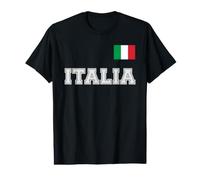 Italie - Italia avec Drapeau pavillon sur la Poitrine T-Shirt Graphique avec Valeur