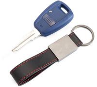 Italie + logo Coque clé télécommande 1 bouton pour Fiat Punto Panda Bravo Seicento Stilo Doblo avec porte-clés en cuir