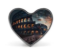 Italie Monuments romains antiques Nuit Amour Cœur Badge Épingles en métal Broches Épingles à revers pour la décoration de vêtements