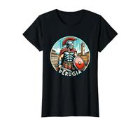 Italie Pérouse T-Shirt Graphique avec Valeur, Femme, Noir, M