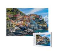 Italie Puzzle 1000 Pièces Adultes Puzzle Cinque Terre Classique, Activite Manuelle Adulte, Puzzles de Jeu Stimulants, Puzzles impossible, Enjoy Activités de défi Familial pour Ies Soirées de Jeu,p258t