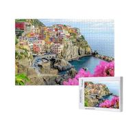 Italie Puzzle 500 Pièces Adultes Puzzle Cinque Terre Classique, Activite Manuelle Adulte, Puzzles de Jeu Stimulants, Puzzles Impossible, Enjoy Activités de défi Familial pour Ies Soirées de Jeu,p93t