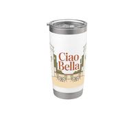 Italie Rétro Terrasse Vintage Voyage Ciao Bella Méditerranée Gobelet isotherme en acier inoxydable double paroi