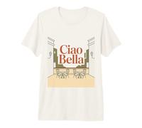 Italie Rétro Terrasse Vintage Voyage Ciao Bella Méditerranée T-Shirt Haut de Gamme