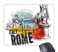 Italie Rome Paysage Douanes Landmark National Illustration Motif rectangle en caoutchouc antidérapant Tapis de souris de jeu Tapis de souris