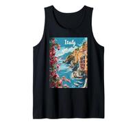 Italie Scenic Coastal View with Flowers Débardeur