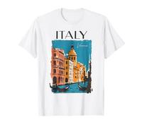 Italie Venise Vintage Voyage Graphique Rétro Italie Esthétique T-Shirt