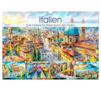 Italien. Eine malerische Reise durch den Süden (Wandkalender 2027 DIN A3 quer), CALVENDO Monatskalender: Ein Aquarellausflug durch die schönsten ... Städte Italiens in stimmungsvollen Bildern