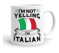 Italien - Je Ne Crie Pas, Je Suis Italien Tasse À Café Céramique Tasse À Thé Durable Mug Cadeau Mignon Pour Bureau Collègue Anniversaire 330ml