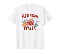 Italien Negroni Orange Cocktail Graphique Rétro Méditerranéen T-Shirt