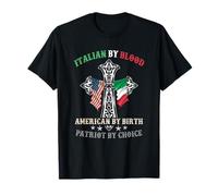 italien par Blood American Par naissance Patriot par Choice Cool T-Shirt