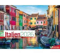 Italien ReiseLust Kalender 2026 | von Venedig bis Sizilien | Geschmackvoller Reise-Kalender im Querformat (45x33 cm) | Toskana, Rom, Sardinien