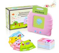 Italien Standard, Flashcard Jouets Éducatifs pour Enfants de 1 à 6 Ans, 120 Feuilles 240 Mots pour l'apprentissage Audio, Jouets Sensoriels Montessori pour La Logopédie de l'autisme Rose
