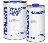 ITALKO Kit de vernis transparent VHS 2:1 - Vernis transparent 2K haute résistance avec durcisseur pour voiture - Vernis acrylique transparent résistant aux intempéries - Vernis brillant - Kit complet