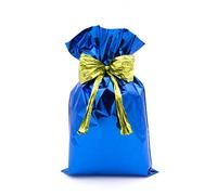 Italpak Sacs Cadeaux métallisées lucide, Bleu, 50 pièces, 15x25cm