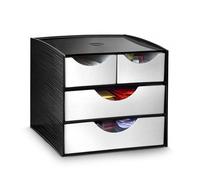 CEP Take a Break - Range-dosettes - Module de rangement 2 petits tiroirs + 2 grands tiroirs - 8-211 - Plastique - Noir et Gris métal - 18,6 x 18,5 x 17,5 cm