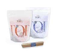 Italwax Top Line Lot de 2 perles de cire dure 450 g - Cire crémeuse corail et cire d'orchidée - Cire d'épilation sans rayures pour bikini et aisselles avec 12 spatules - Fabriqué en Italie