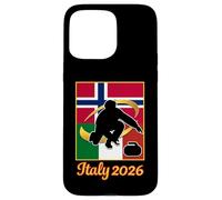 Italy 2026 Curling Norway and Italy Flag 2026 Winter Sports Coque pour iPhone 15 Pro Max