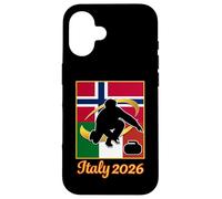 Italy 2026 Curling Norway and Italy Flag 2026 Winter Sports Coque pour iPhone 16