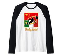 Italy 2026 Slalom China and Italy Flag 2026 Winter Sports Manche Raglan
