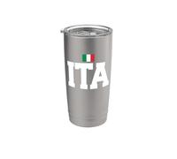 Italy Country Code with Flag Trendy College Font Gobelet isotherme en acier inoxydable double paroi