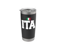 Italy Country Code with Flag Trendy College Font Gobelet isotherme en acier inoxydable double paroi