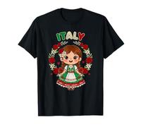 Italy Girl Traditional Dress with Flowers for Kids Italian T-Shirt