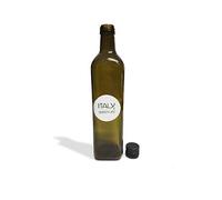 Italy Green Life 6 bouteilles vides pour huile italienne en verre foncé Marasca UVAG à haute conservation de 500 ml avec bouchon hermétique et anti-goutte pour huile, liqueur, 6 bouteilles de 0,5 L
