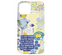 Italy Lemon Positano Capri Summer Art Collage Coque pour iPhone 15
