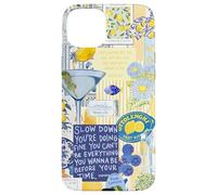 Italy Lemon Positano Capri Summer Art Collage Coque pour iPhone 15 Plus