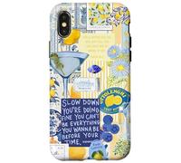 Italy Lemon Positano Capri Summer Art Collage Coque pour iPhone X/XS