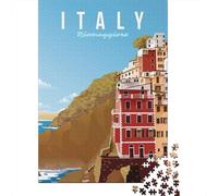 Italy Riomaggiore Puzzle 1000 Pièces, Cadeau De Fêtes, 52x38cm/1000pcs | Pour une activité relaxante loin des écrans : Puzzle adulte 1000 pièces ; pour une activité tranquille chez soi.