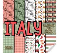 Italy scrapbook paper, 8.5x8.5, 10 Designs, 20 Double-Sided Sheets: Decorative travel them Paper For Scrapbooking, craft Paper for Junk Journals, , ... & Mixed Media, Origami, Collage & Card Making