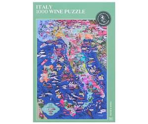 Italy Wine Puzzle sur Le thème du vin en Italie, 1000 pièces pour Adultes, Dessin à la Main des vins et de la géographie de l’Italie