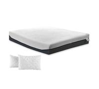 ITALYMATERASSI Matelas avec 1600 Ressorts ensachés, à mémoire de Forme, 7 Zones de Massage avec oreillers en Flocons de Mousse à mémoire de Forme, Environ 160 x 200 cm