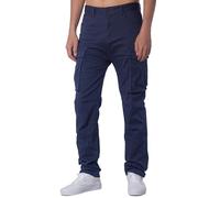 ITALYMORN Pantalon Cargo en Ripstop Bleu Chino Slim Tapered de Travail pour Homme Coupe Skinny à Multipoches (34, Marine Bleu)