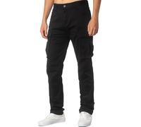 ITALYMORN Pantalon Cargo en Ripstop Noir Chino de Travail pour Homme Coupe Droite (30, Noir)