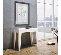 Itamoby, Console extensible Isotta blanc frêne, L.90 x P.42 x H.75,4 (extensible jusqu'à 302 cm)