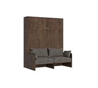 Lit double Sofà Kentaro vertical escamotable, noyer