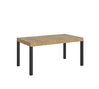 Itamoby Table everyday extensible plateau chêne nature 90 x 160 cm extensible 420 châssis Anthracite