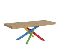 Itamoby Table Extensible 200/304x90 cm Volantis Premium chêne Nature Pieds Multicolores 4/B