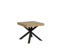 Itamoby Table Extensible 90x90/194 cm Clerk Plateau Chêne Nature Pieds Anthracite