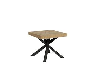 Itamoby Table Extensible 90x90/194 cm Clerk Plateau Chêne Nature Pieds Anthracite