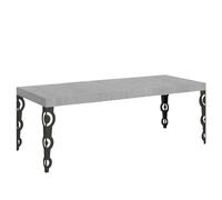 Itamoby Table Extensible Karamay Premium 200/304x90 cm Pieds béton Anthracite