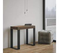 Itamoby Tecno 90 cm Console Extensible, Panneaux de Noble, Noyer/Anthracite, L.90 x P.40 x H.77