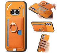 iTape Étui magnétique 2 en 1 pour téléphone portable Nothing Phone (2a), chargeur sans fil, support magnétique de voiture, fente pour cartes, boucle à anneau, orange