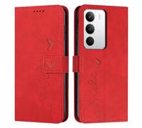 iTape Étui portefeuille pour Tecno Realme C71 avec fentes pour cartes, béquille souple au toucher, rabat magnétique et dragonne, motif cœurs