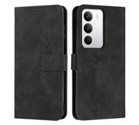 iTape Étui portefeuille pour Tecno Realme C71 avec fentes pour cartes, béquille souple au toucher, rabat magnétique et dragonne, motif cœurs