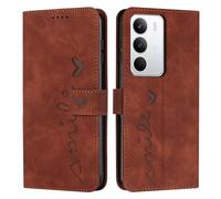 iTape Étui portefeuille pour Tecno Realme C71 avec fentes pour cartes, béquille souple au toucher, rabat magnétique et dragonne, motif cœurs