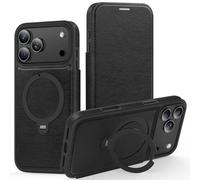 iTape Support rotatif à 360° pour iPhone 17 Pro Max, étui portefeuille à rabat avec [porte-cartes de crédit] [blocage RFID], support à rabat, compatible avec le chargement magnétique sans fil, noir